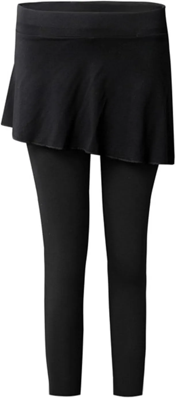 2 in 1 Womens Leggings with Skirt High Waisted Tennis Athletic Flowy Skirted Legging Active Sport Golf Tennis Skirt