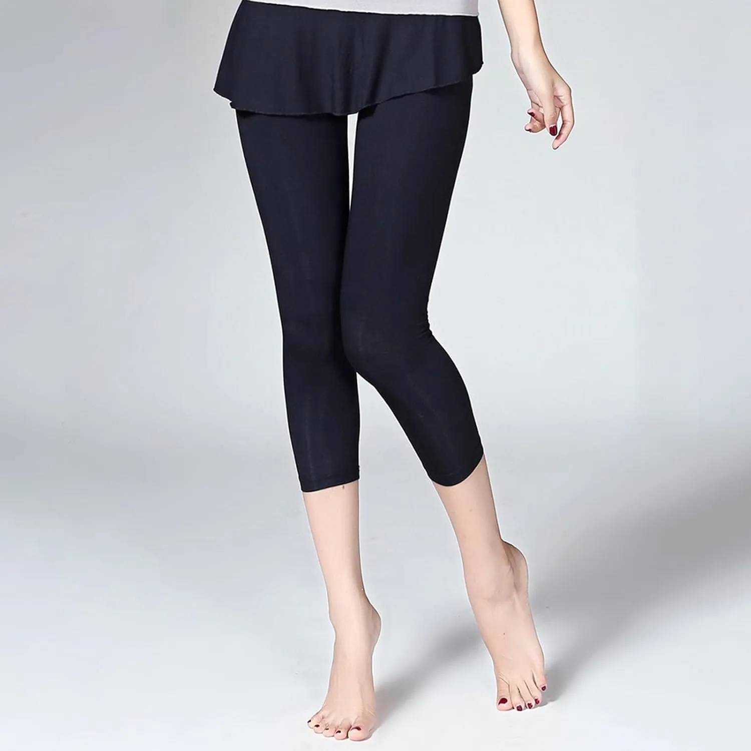 2 in 1 Womens Leggings with Skirt High Waisted Tennis Athletic Flowy Skirted Legging Active Sport Golf Tennis Skirt