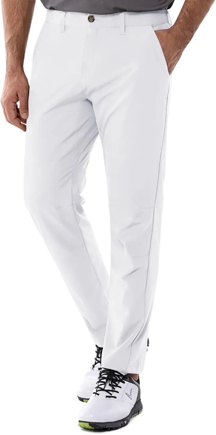 33,000ft Men's Golf Pants with 5 Pockets Classic-Fit Stretch Quick Dry Lightweight UPF 50  Hiking Pants White