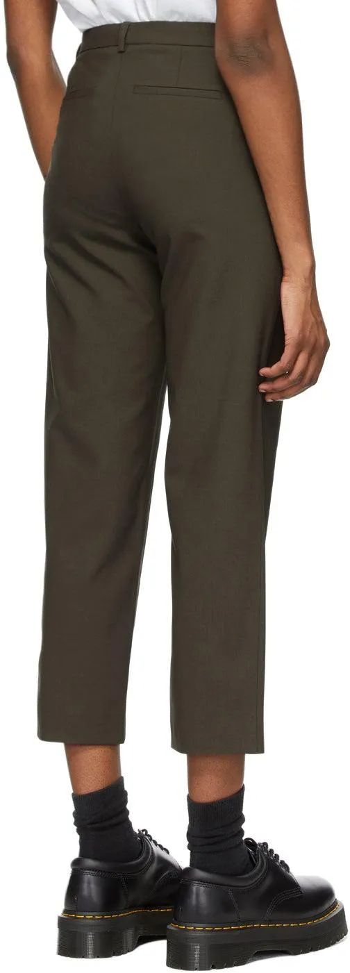 6397 Khaki Gabardine Relaxed Trousers