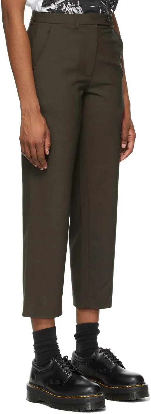 6397 Khaki Gabardine Relaxed Trousers
