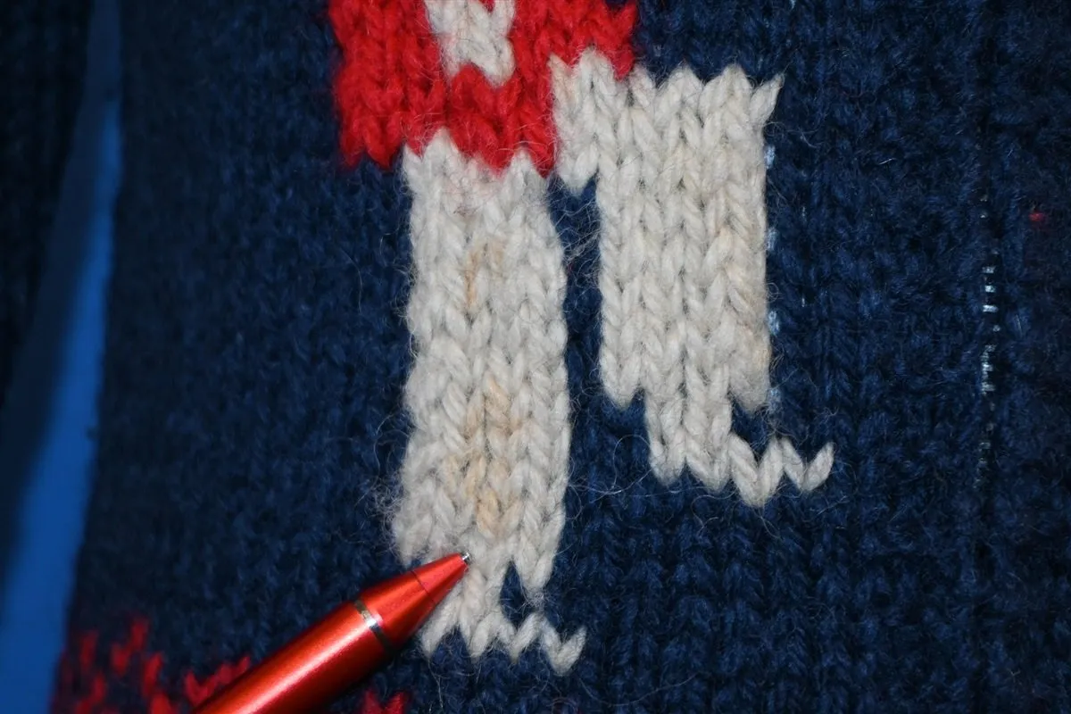 80s Shawl Neck Cowichan Ceremonial Guard Sweater 12-18 months