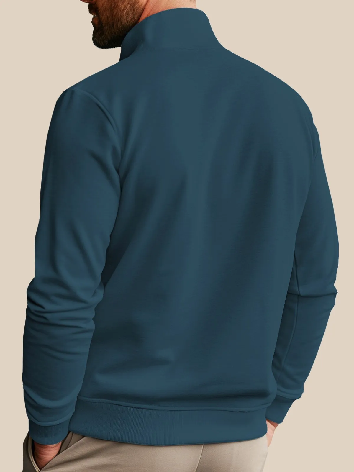 Alohadaddy Gray Stand Collar Half Zip Men's Pullover Sweatshirts Coconut Tree Easy to Wear Stretch Plus Size Holiday Camp Sweatshirts