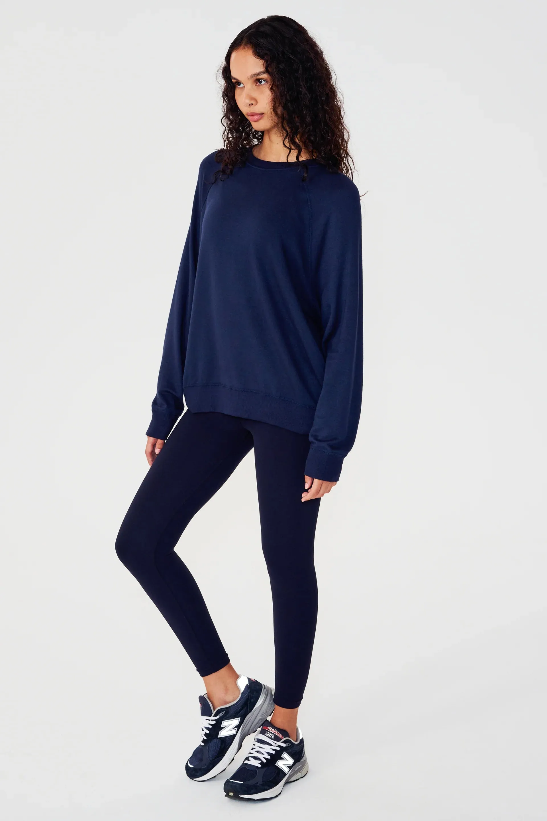 Andie Fleece Sweatshirt: Indigo