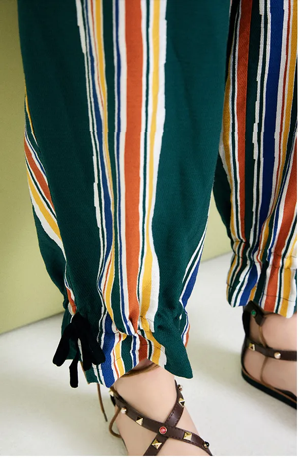 ARTKA MULTI STRIPE PLEATED HAREM TROUSERS