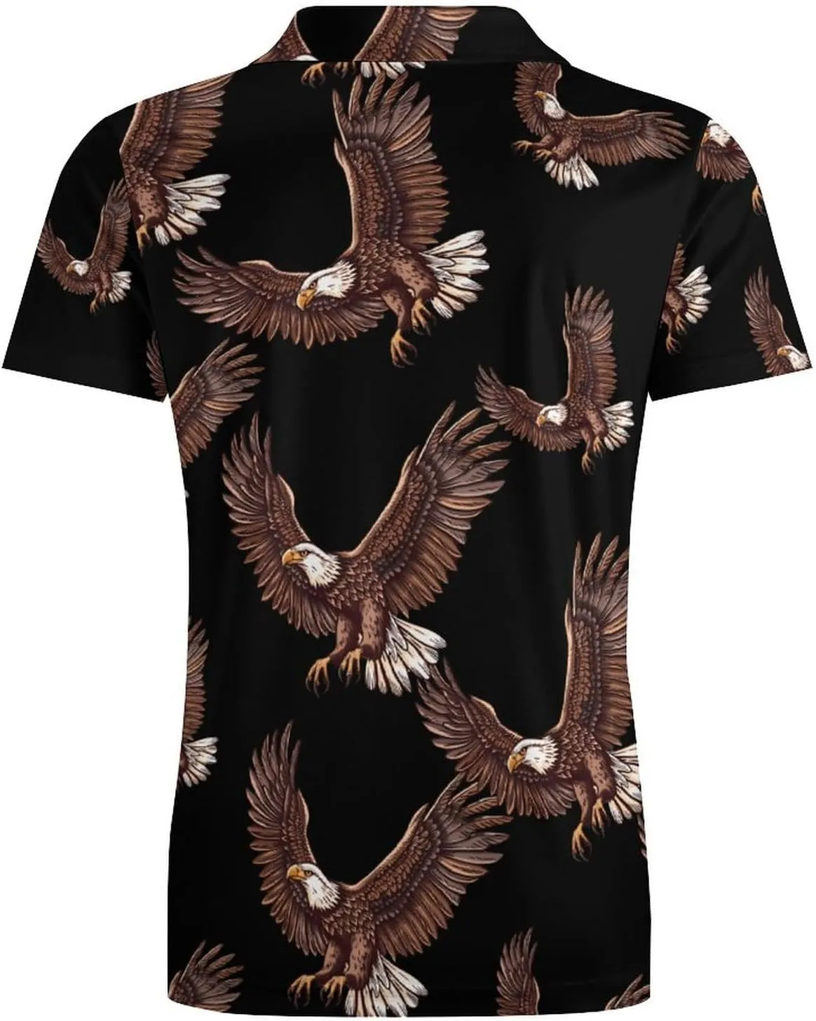 Bald Eagle Classic Polo Shirts for Men Quick Dry Short Sleeve Fit Golf Tees Casual Tops