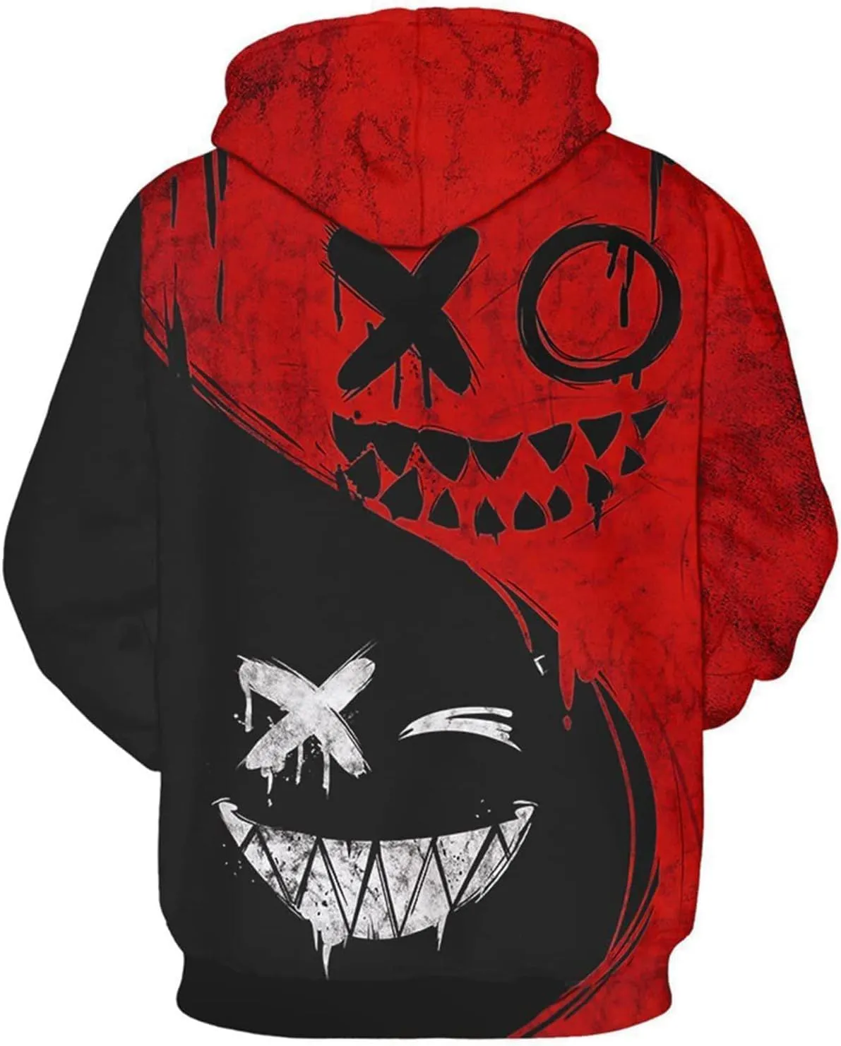 Basoteeuo Mens Hoodies Pullover Graphic Design 3D Cool Novelty Long Sleeve Hooded Sweatshirts with Pockets