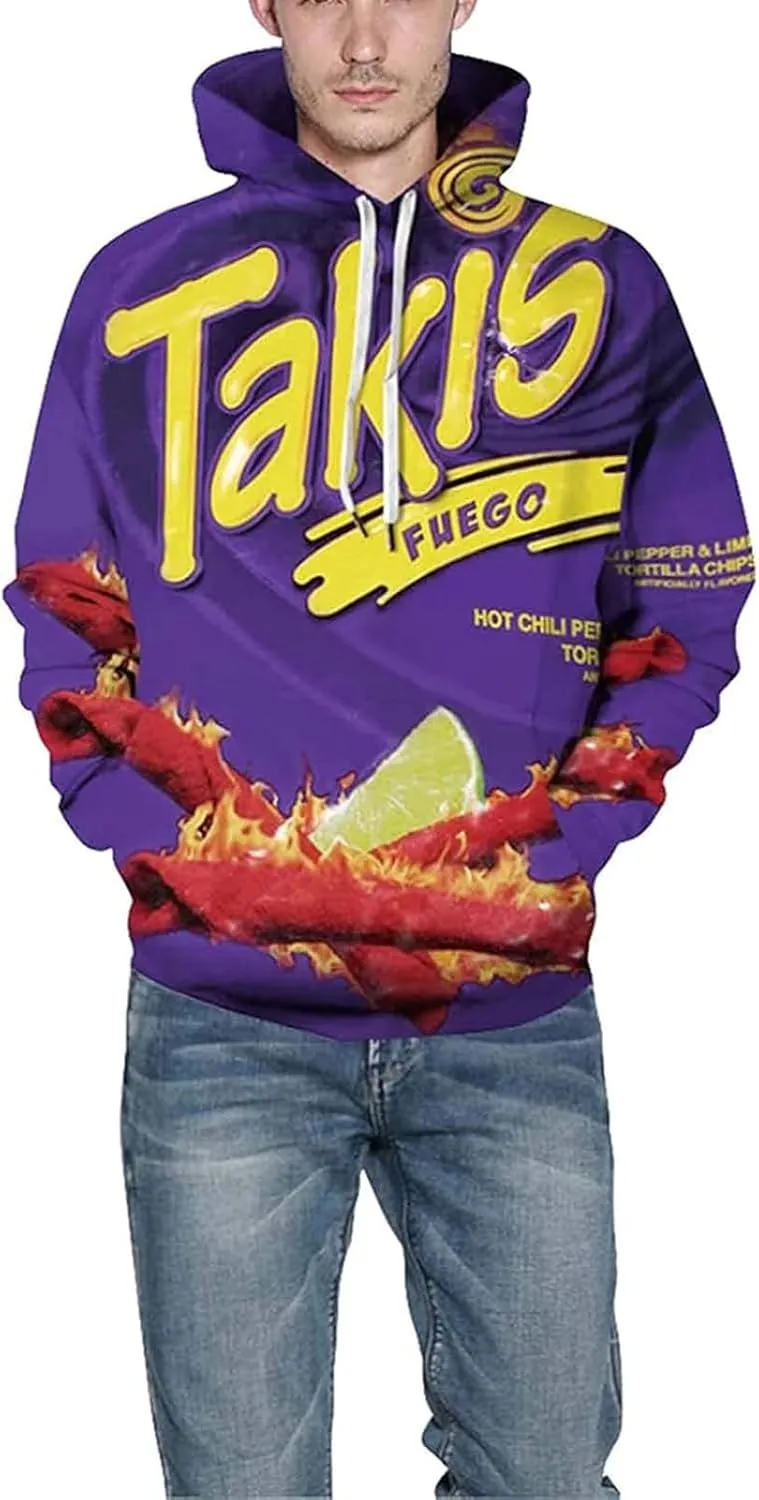 Basoteeuo Mens Hoodies Pullover Graphic Design 3D Cool Novelty Long Sleeve Hooded Sweatshirts with Pockets