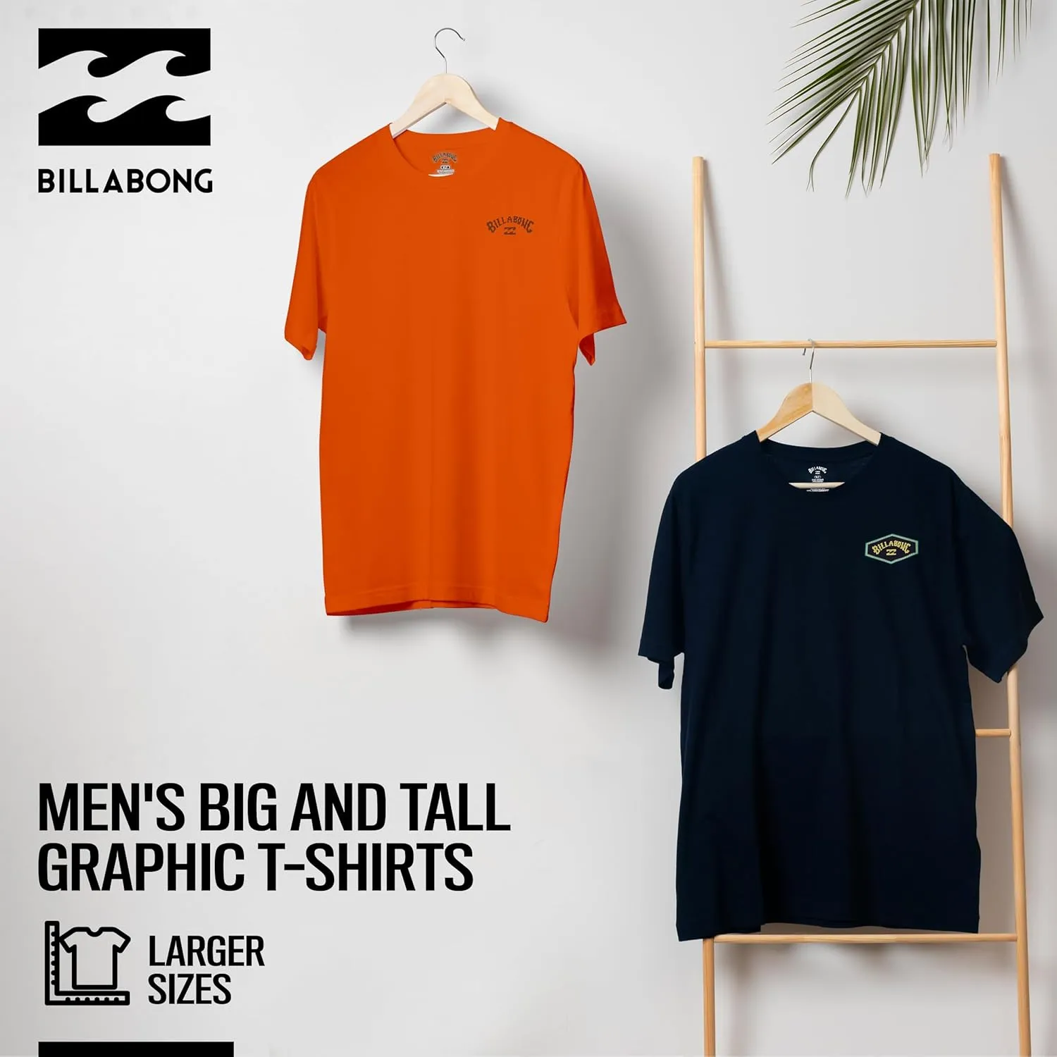 Billabong Big and Tall T-Shirts for Men  2 Pack Cotton Mens Beach Summer Tees
