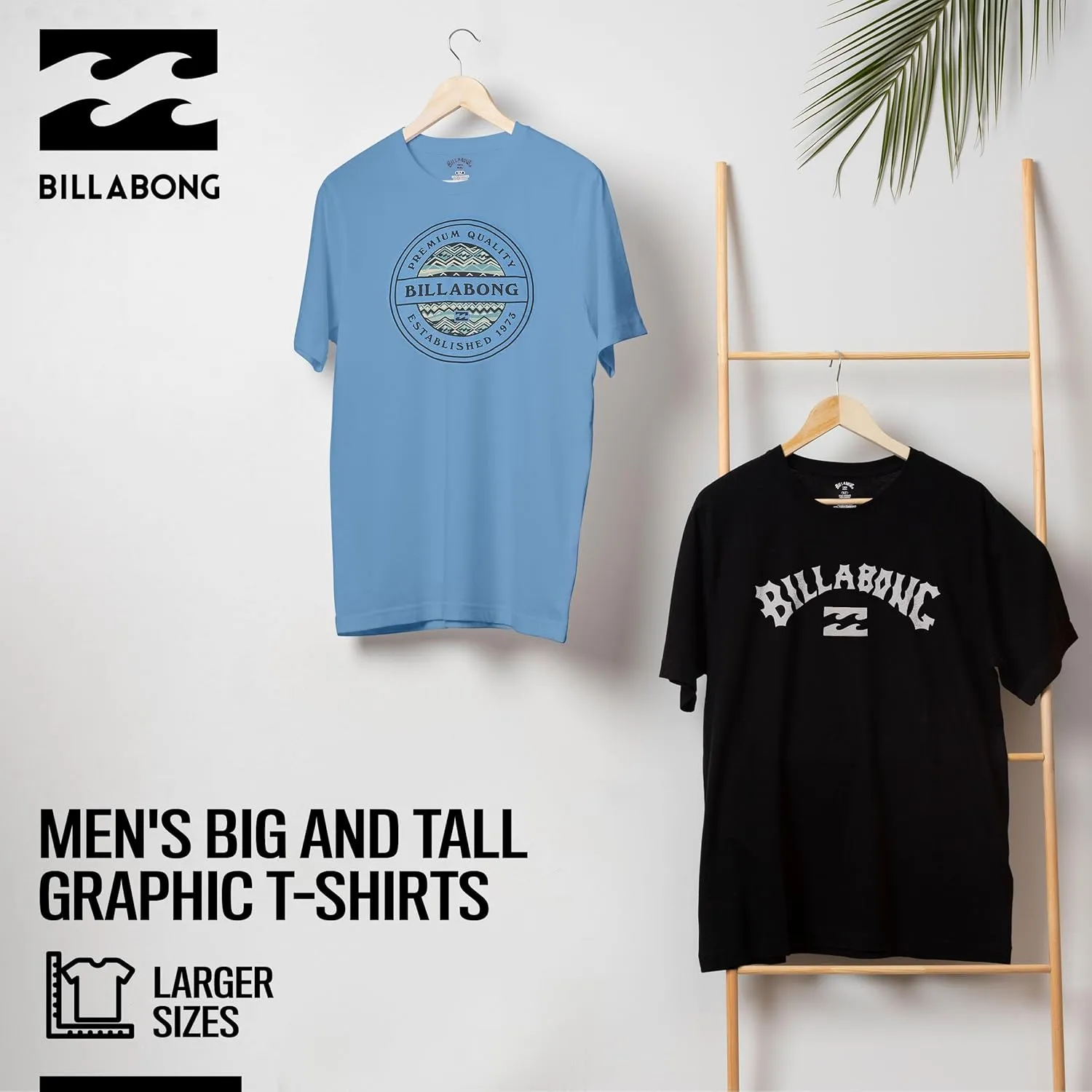 Billabong Big and Tall T-Shirts for Men  2 Pack Cotton Mens Beach Summer Tees
