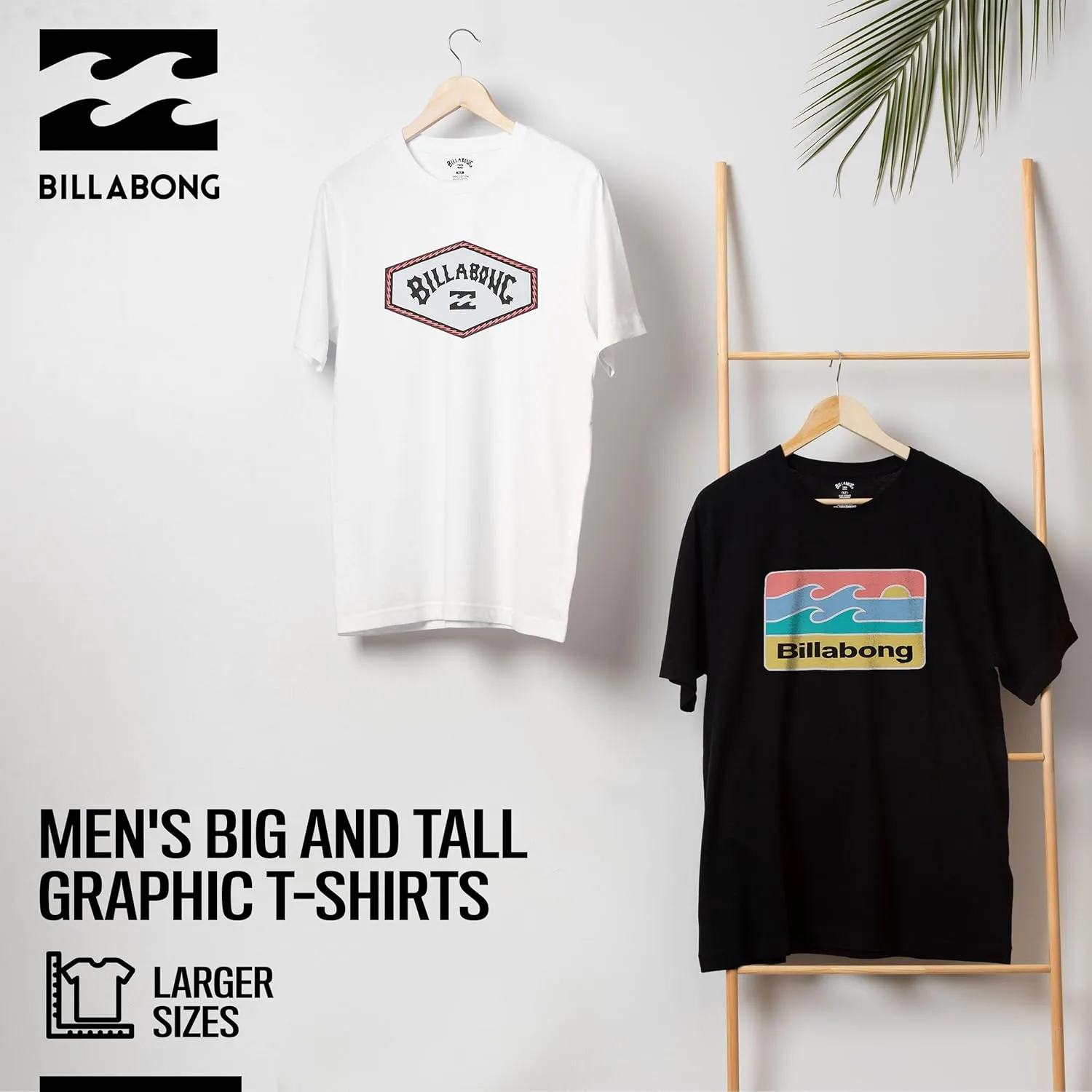 Billabong Big and Tall T-Shirts for Men  2 Pack Cotton Mens Beach Summer Tees