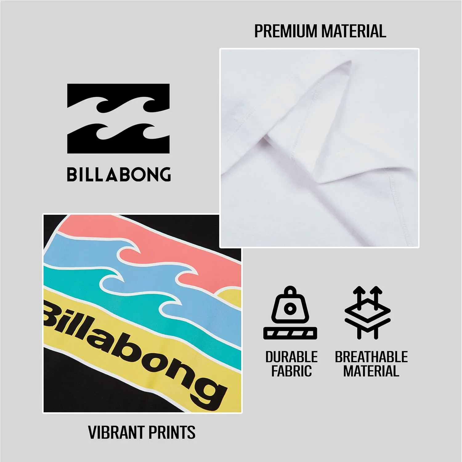 Billabong Big and Tall T-Shirts for Men  2 Pack Cotton Mens Beach Summer Tees