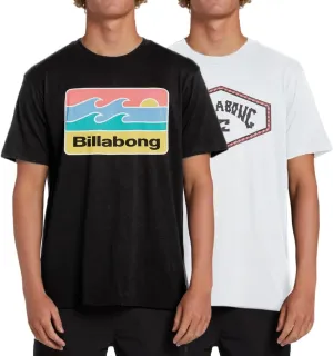 Billabong Big and Tall T-Shirts for Men  2 Pack Cotton Mens Beach Summer Tees