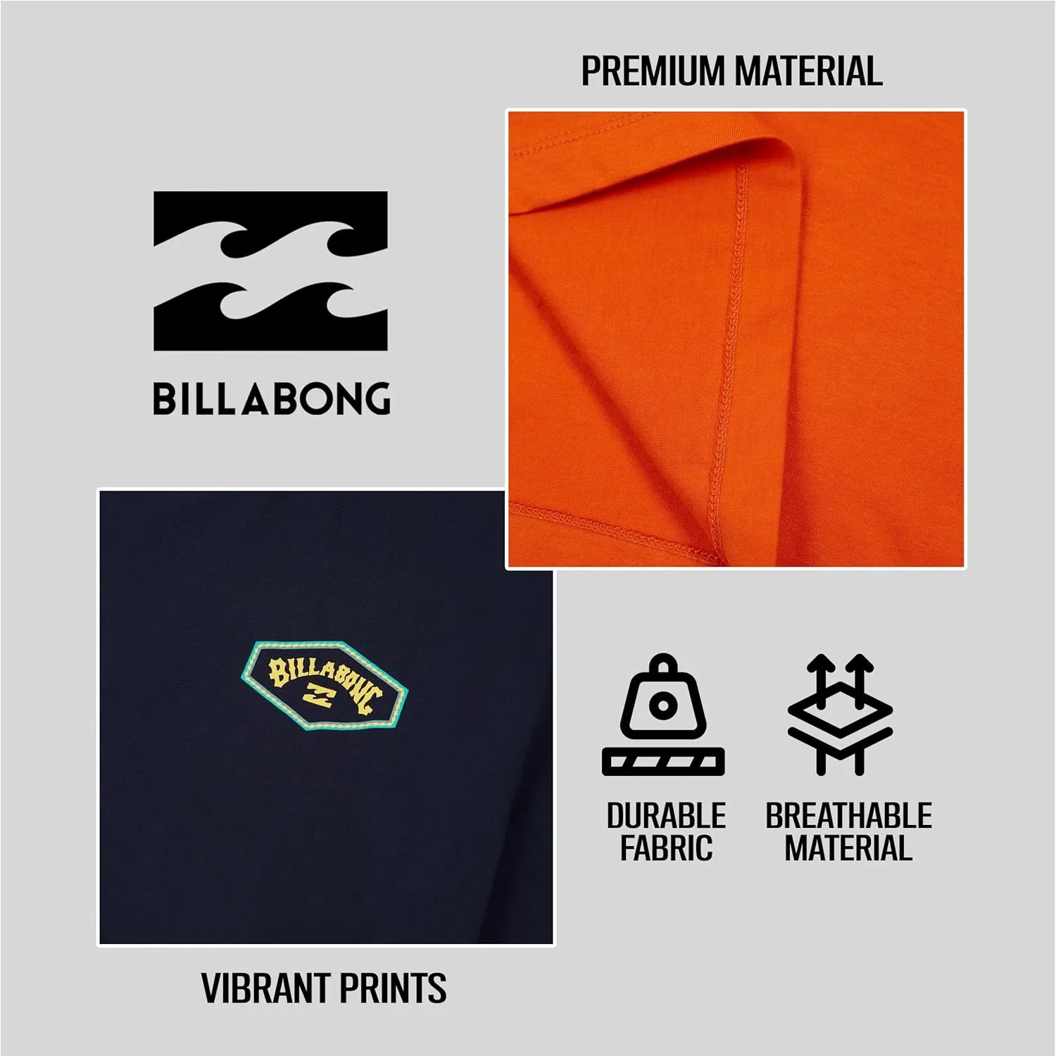 Billabong Big and Tall T-Shirts for Men  2 Pack Cotton Mens Beach Summer Tees