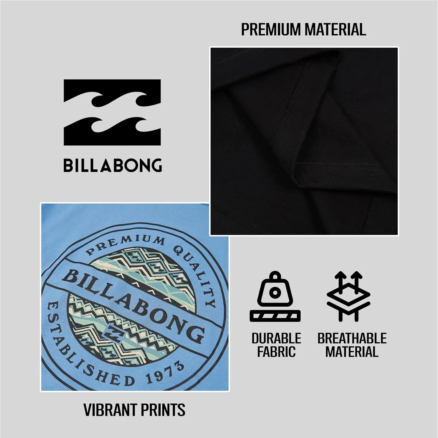 Billabong Big and Tall T-Shirts for Men  2 Pack Cotton Mens Beach Summer Tees