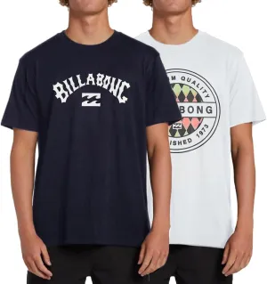 Billabong Big and Tall T-Shirts for Men  2 Pack Cotton Mens Beach Summer Tees