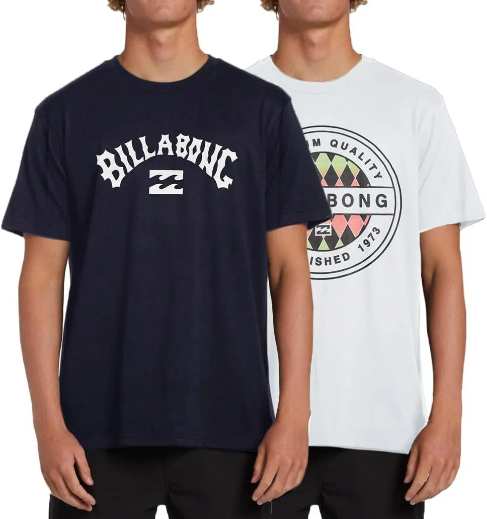 Billabong Big and Tall T-Shirts for Men  2 Pack Cotton Mens Beach Summer Tees
