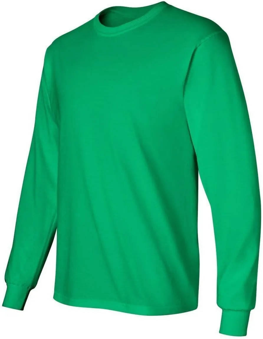 BILLIONHATS Mens Long Sleeve Colorful T-Shirts, 100% Cotton - Crew Neck Bulk Tees for Men, Wholesale Sleeved Tshirt Packs