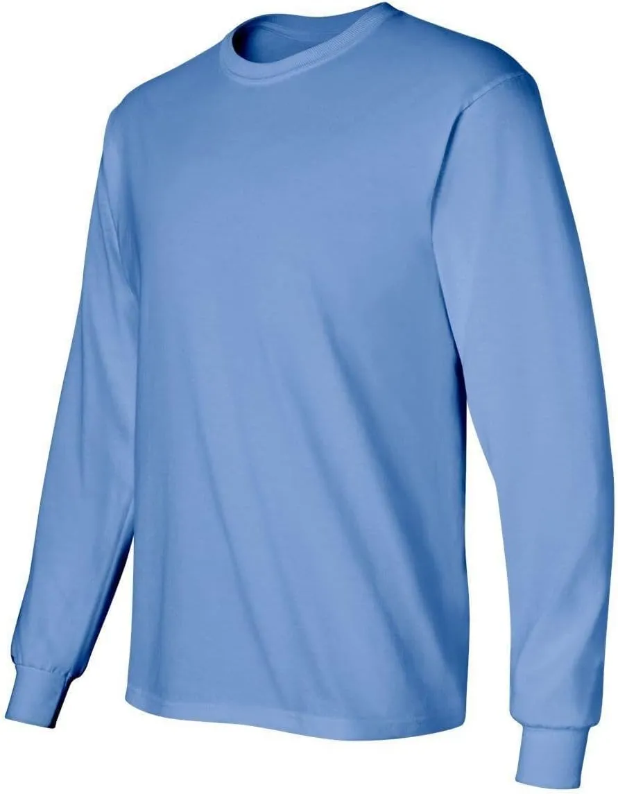 BILLIONHATS Mens Long Sleeve Colorful T-Shirts, 100% Cotton - Crew Neck Bulk Tees for Men, Wholesale Sleeved Tshirt Packs