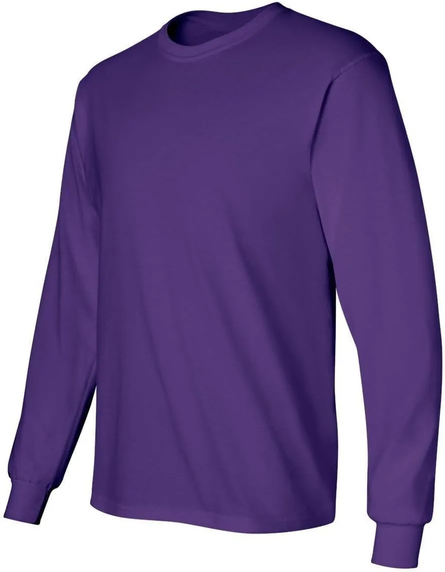 BILLIONHATS Mens Long Sleeve Colorful T-Shirts, 100% Cotton - Crew Neck Bulk Tees for Men, Wholesale Sleeved Tshirt Packs