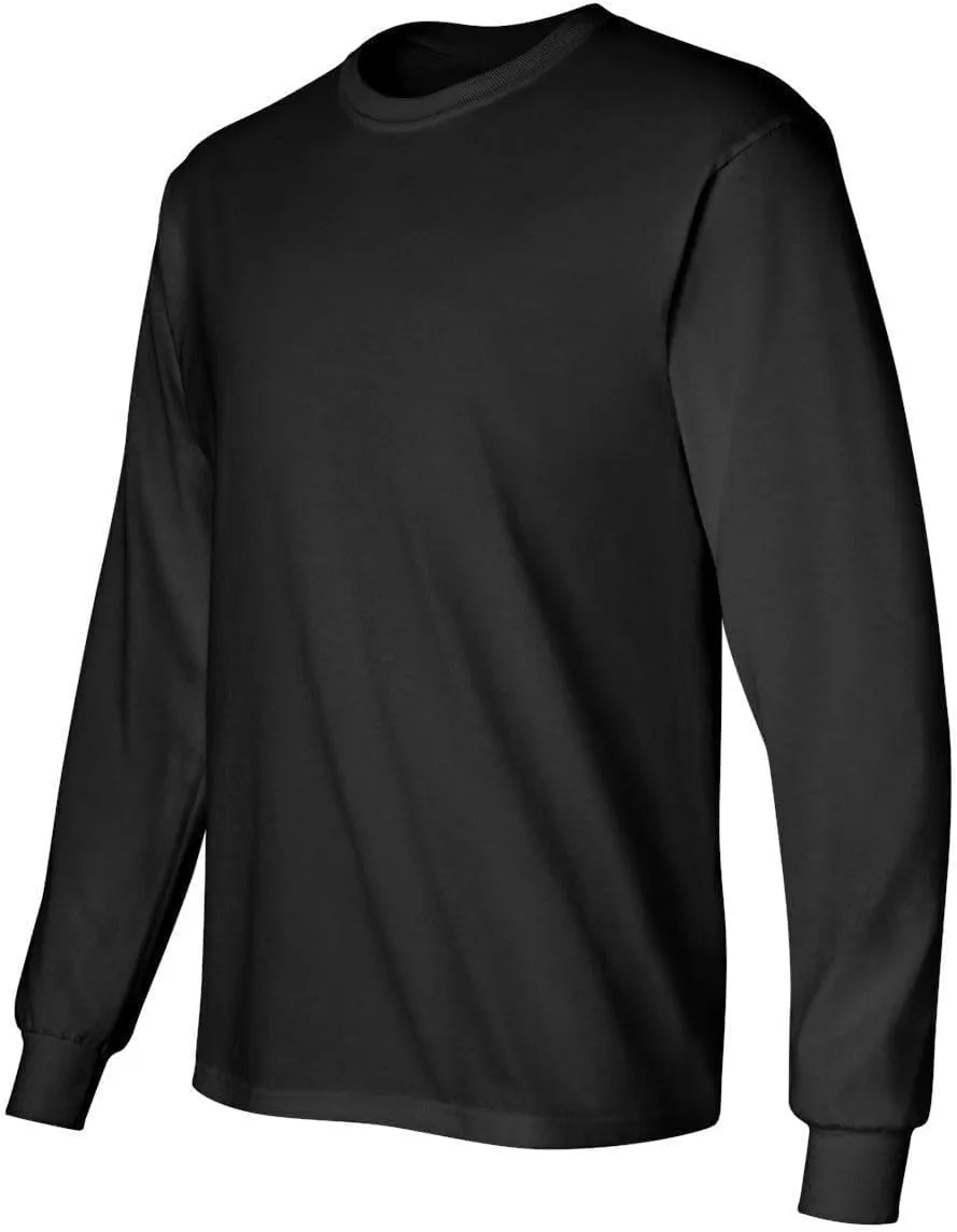 BILLIONHATS Mens Long Sleeve Colorful T-Shirts, 100% Cotton - Crew Neck Bulk Tees for Men, Wholesale Sleeved Tshirt Packs
