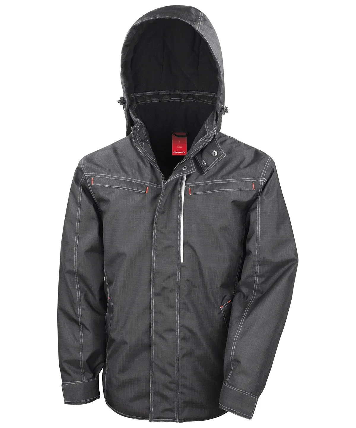 Black - Denim texture rugged jacket