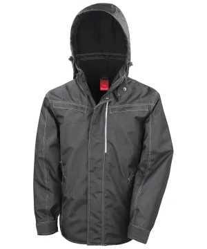 Black - Denim texture rugged jacket