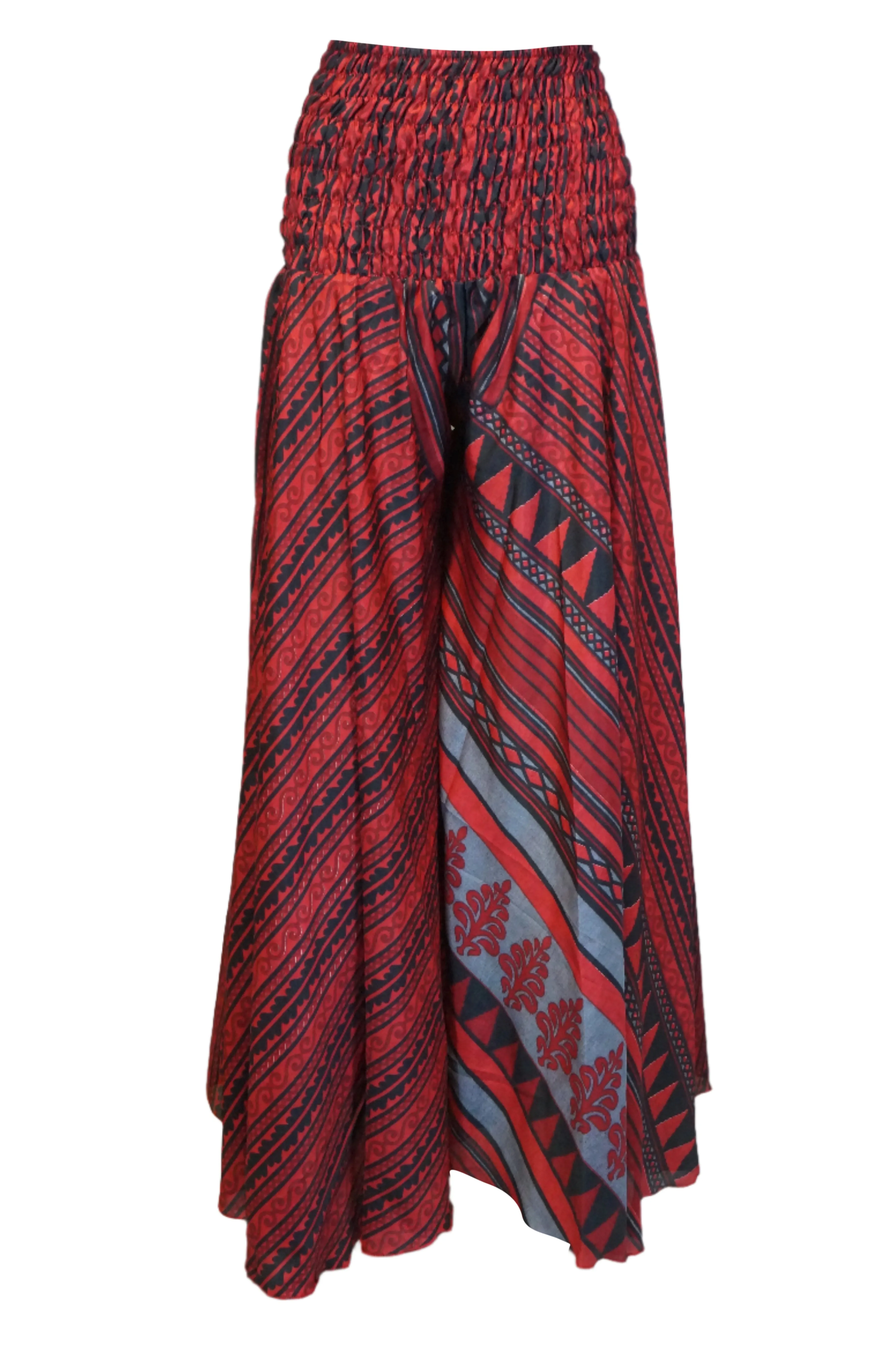 Bohemian Bright Red Palazzo Pants – Artisanal, Flowy & Effortlessly Chic SM