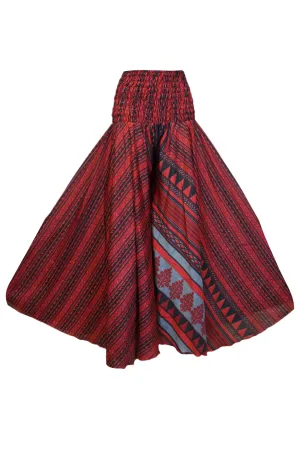 Bohemian Bright Red Palazzo Pants – Artisanal, Flowy & Effortlessly Chic SM