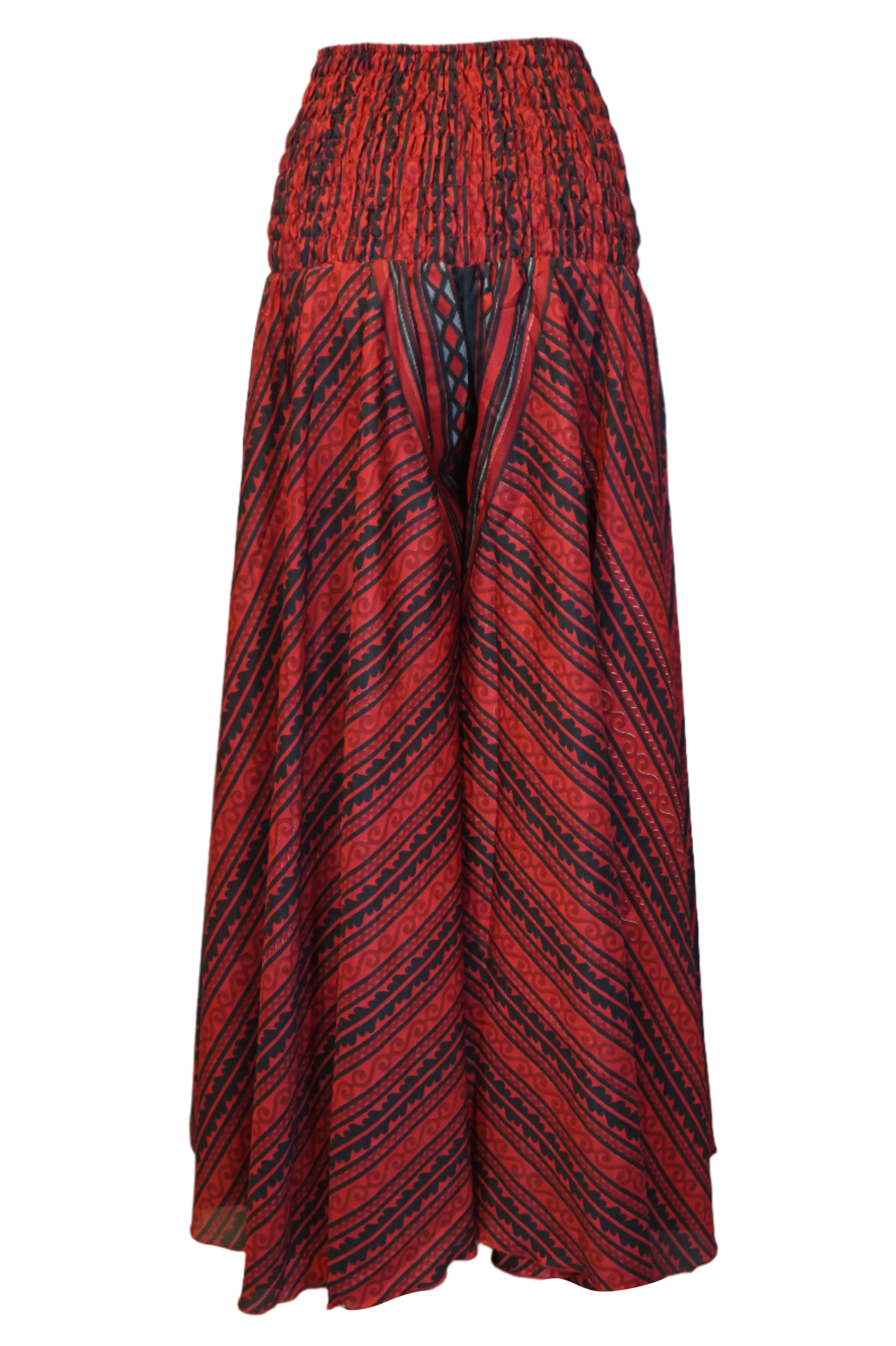 Bohemian Bright Red Palazzo Pants – Artisanal, Flowy & Effortlessly Chic SM
