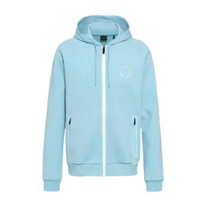 BOSS Saggy Circular Logo Light Blue Hoodie