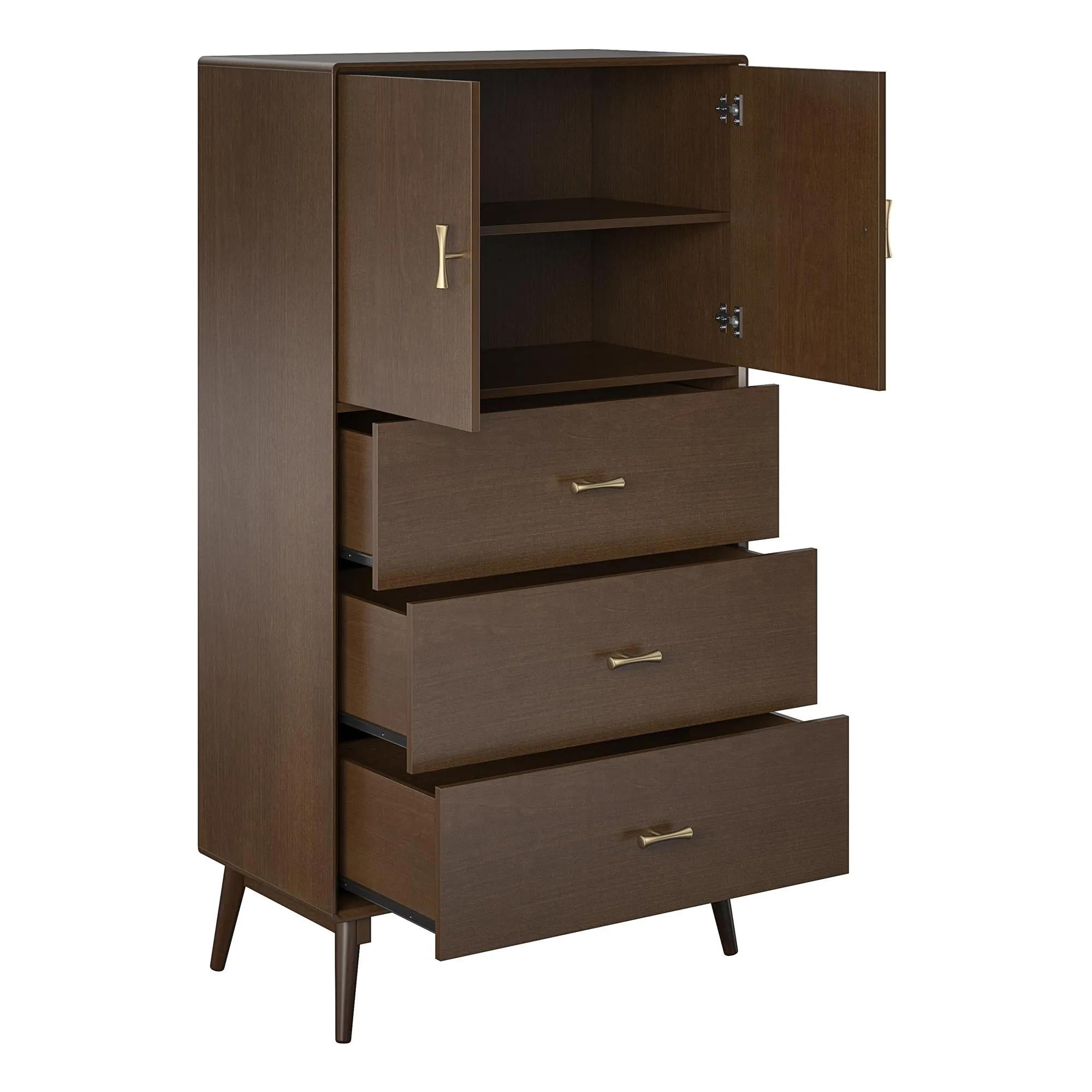 Brittany Tall 3 Drawer Dresser, Walnut