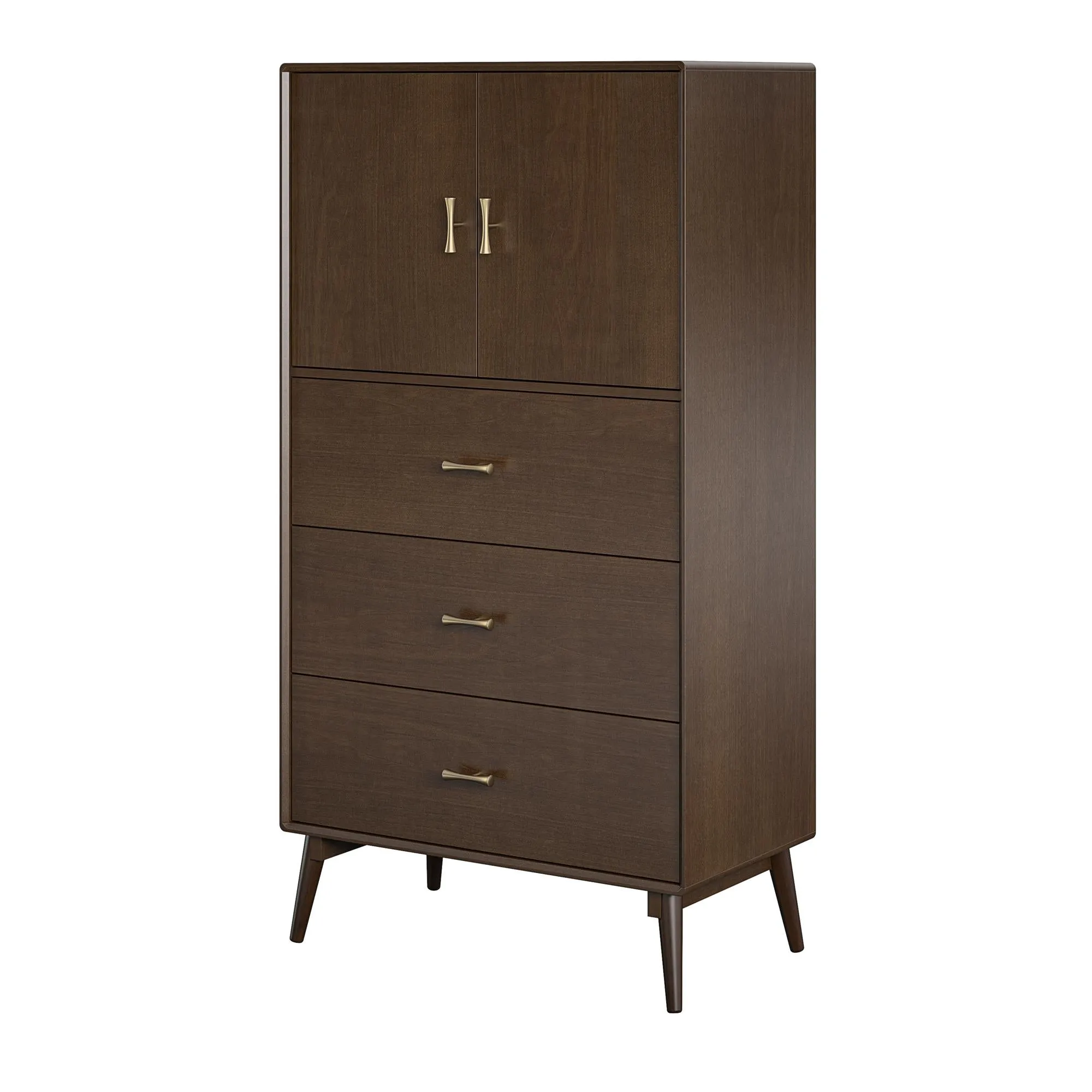 Brittany Tall 3 Drawer Dresser, Walnut