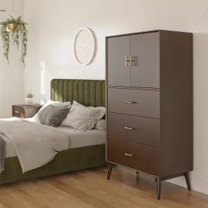 Brittany Tall 3 Drawer Dresser, Walnut