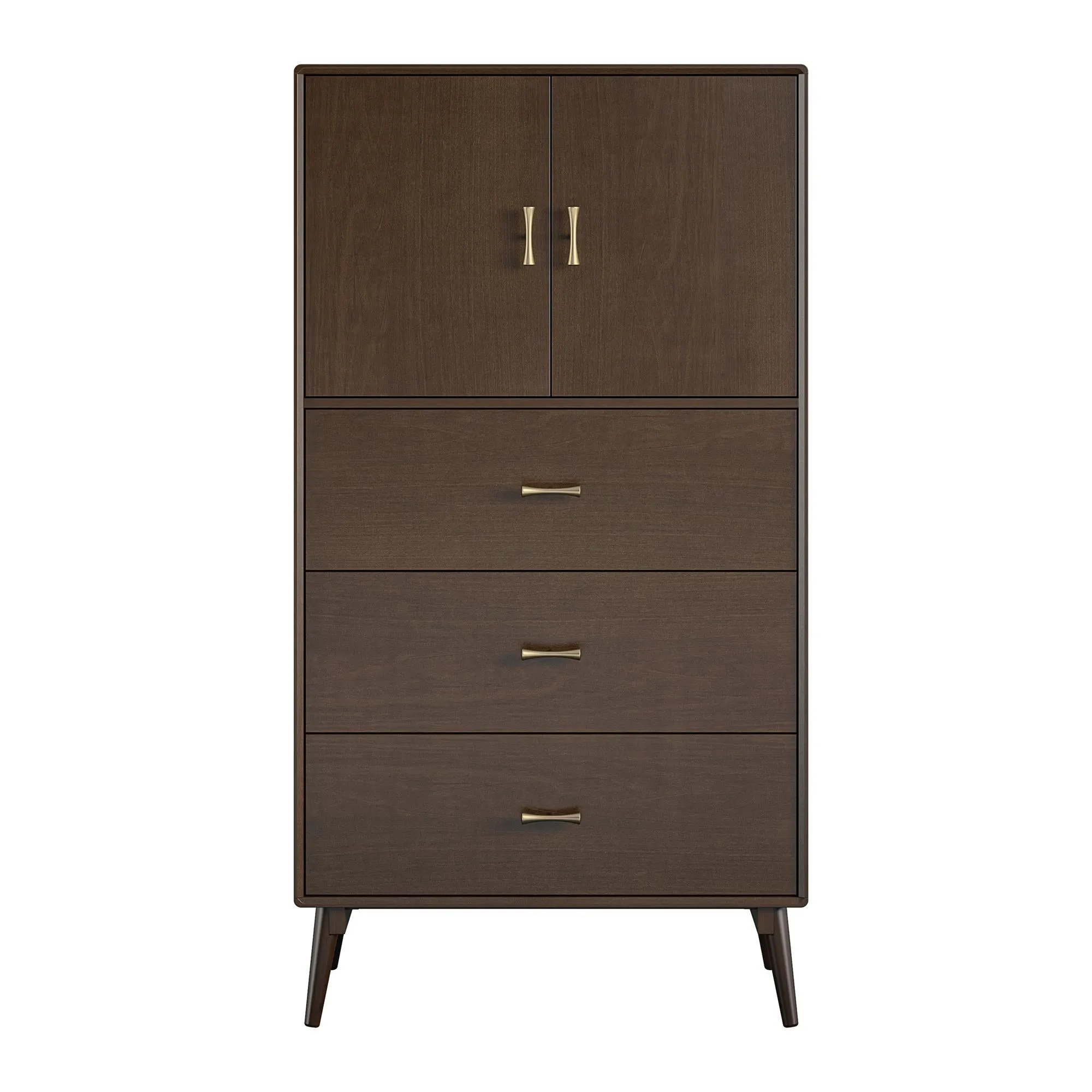 Brittany Tall 3 Drawer Dresser, Walnut