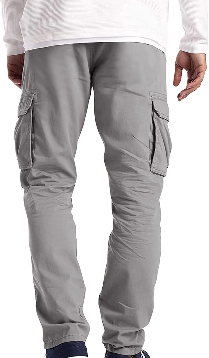 Cargo Sweatpants for Men Loose Fit Mens Joggers with Zip Pockets Mens Trousers Straight Fit Mens Cotton Dress Pants