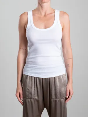 Cass Tank in Lightweight Rib - White