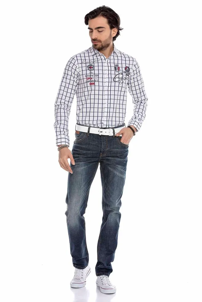 CD186A Relaxed Cut Jean Trousers with Nested Pockets
