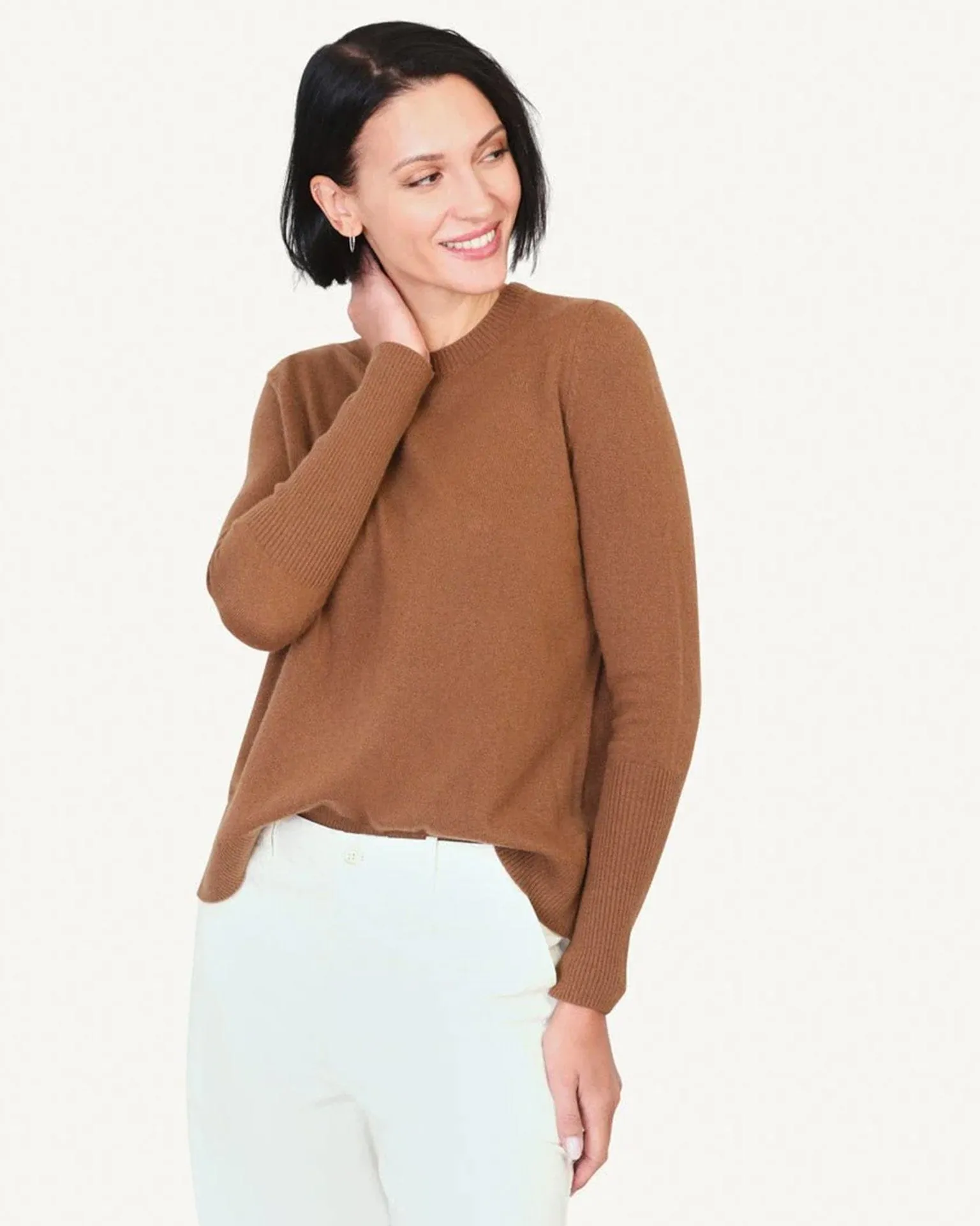Chase Cashmere Crewneck in Maple