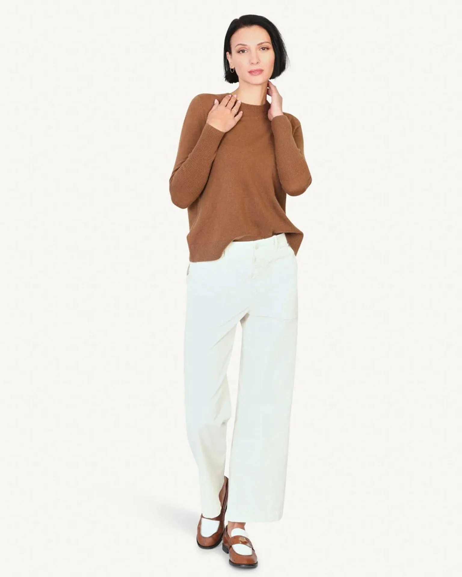 Chase Cashmere Crewneck in Maple