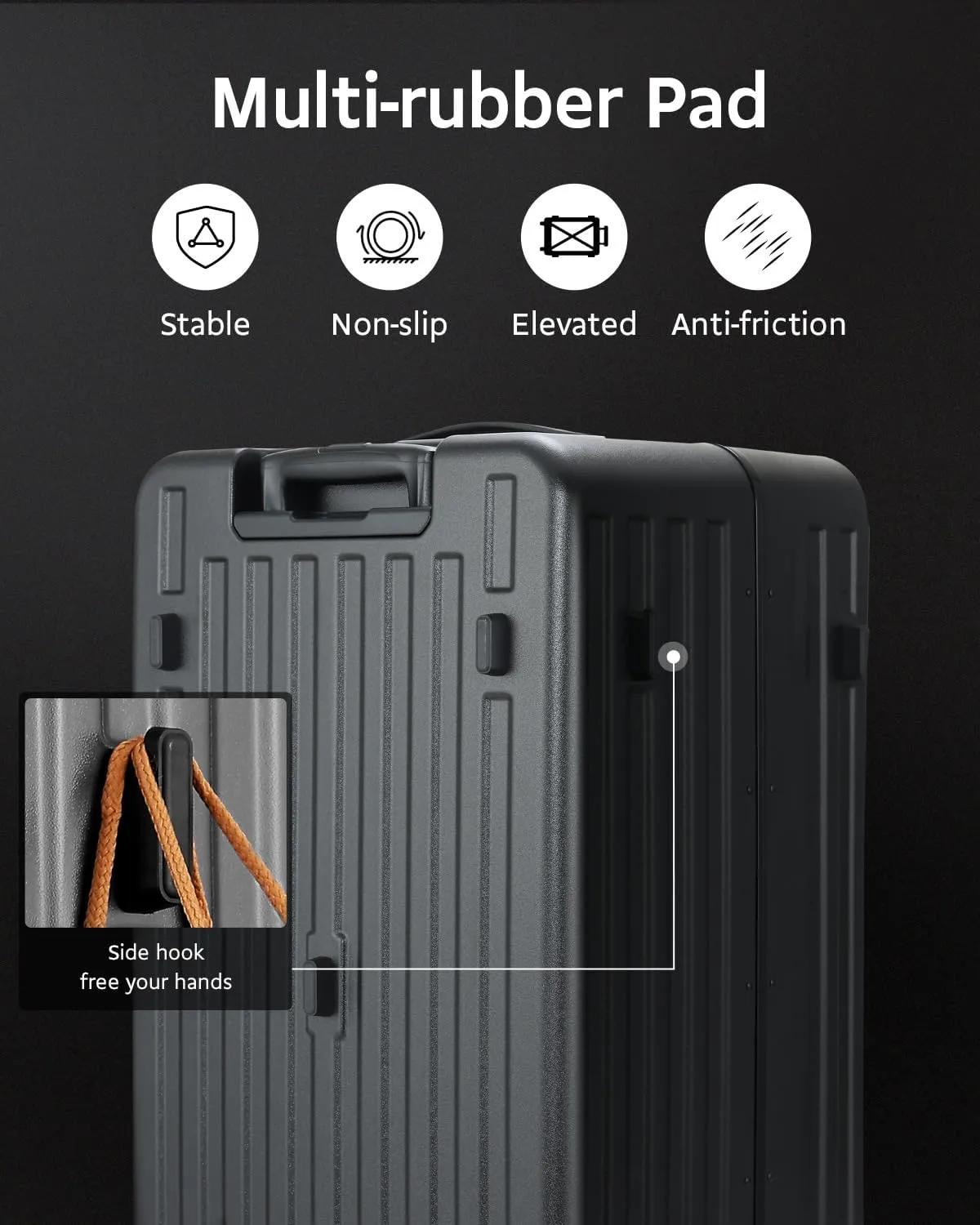 Checked Luggage, Large Suitcase 29 Inch Trunk Luggage with Spinner Wheels, Lightweight ABS PC Hard Shell with Aluminum Frame, Top Opening, TSA Lock (Black, 1PC)