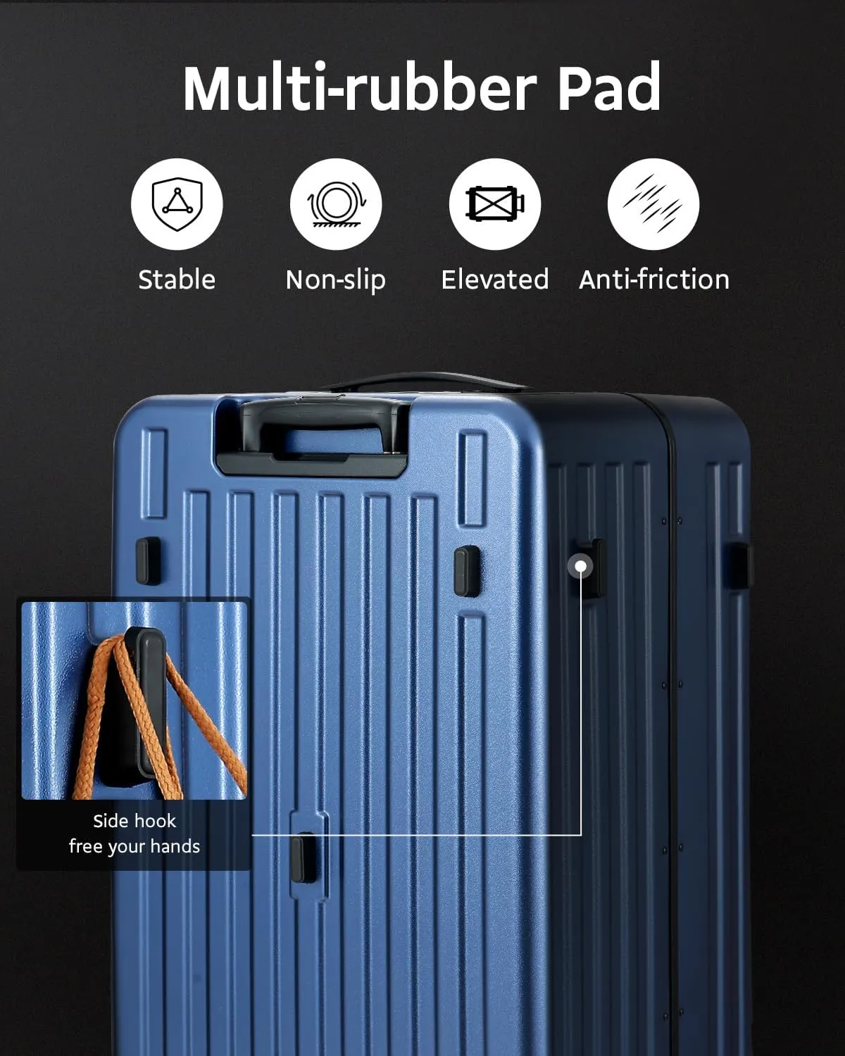 Checked Luggage, Large Suitcase 29 Inch Trunk Luggage with Spinner Wheels, Lightweight ABS PC Hard Shell with Aluminum Frame, Top Opening, TSA Lock (Blue, 1PC)