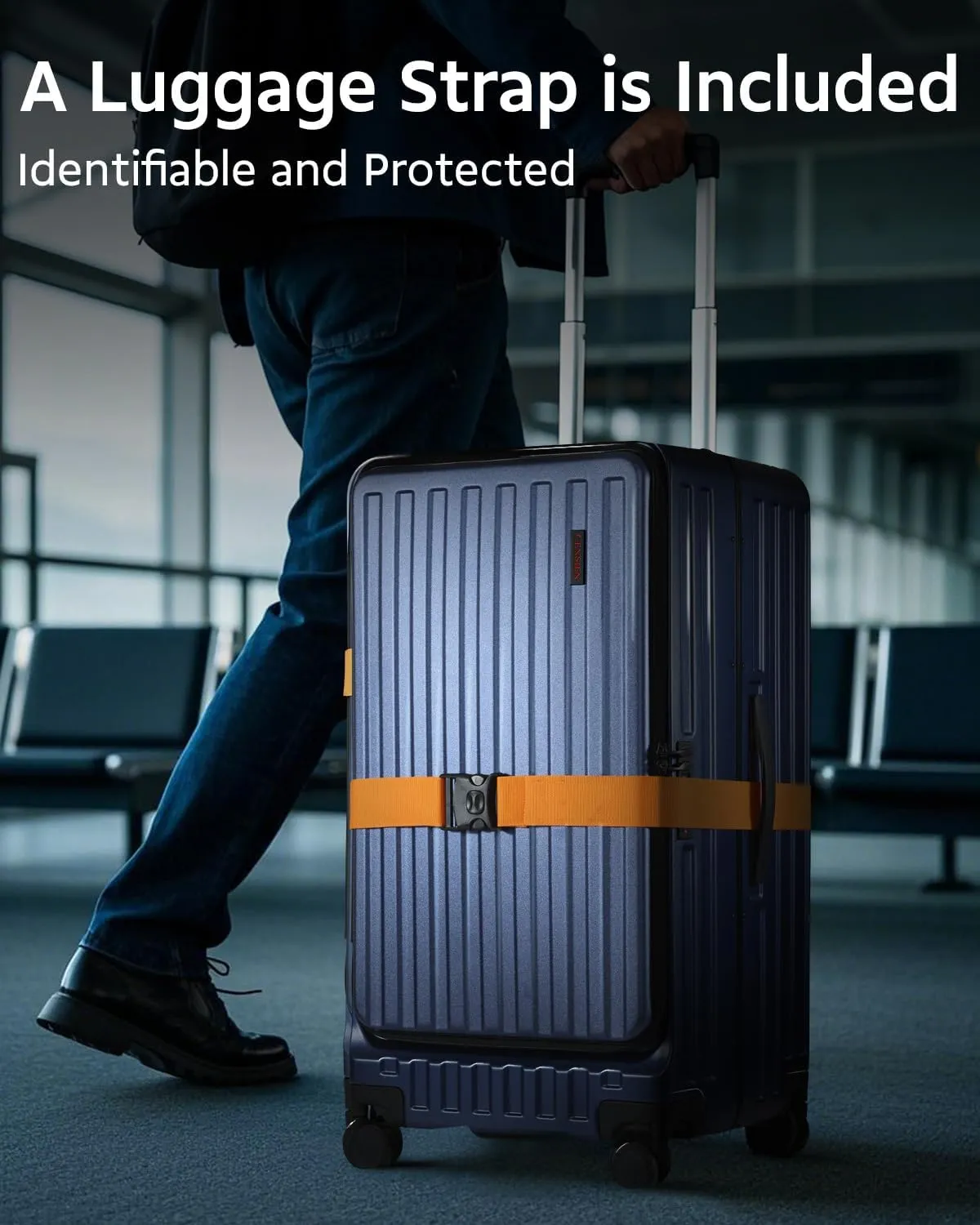 Checked Luggage, Large Suitcase 29 Inch Trunk Luggage with Spinner Wheels, Lightweight ABS PC Hard Shell with Aluminum Frame, Top Opening, TSA Lock (Blue, 1PC)