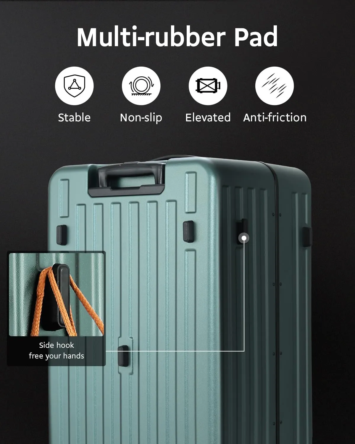 Checked Luggage, Large Suitcase 29 Inch Trunk Luggage with Spinner Wheels, Lightweight ABS PC Hard Shell with Aluminum Frame, Top Opening, TSA Lock (Green, 1PC)