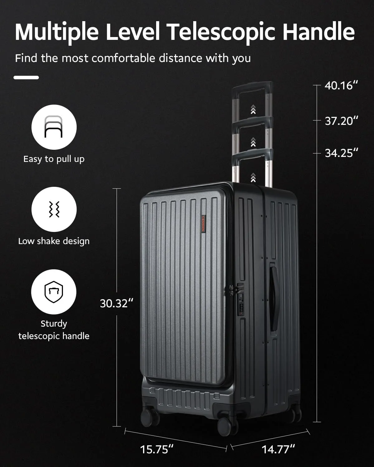 Checked Luggage, Large Suitcase 29 Inch Trunk Luggage with Spinner Wheels, Lightweight ABS PC Hard Shell with Aluminum Frame, Top Opening, TSA Lock (Grey, 1PC)
