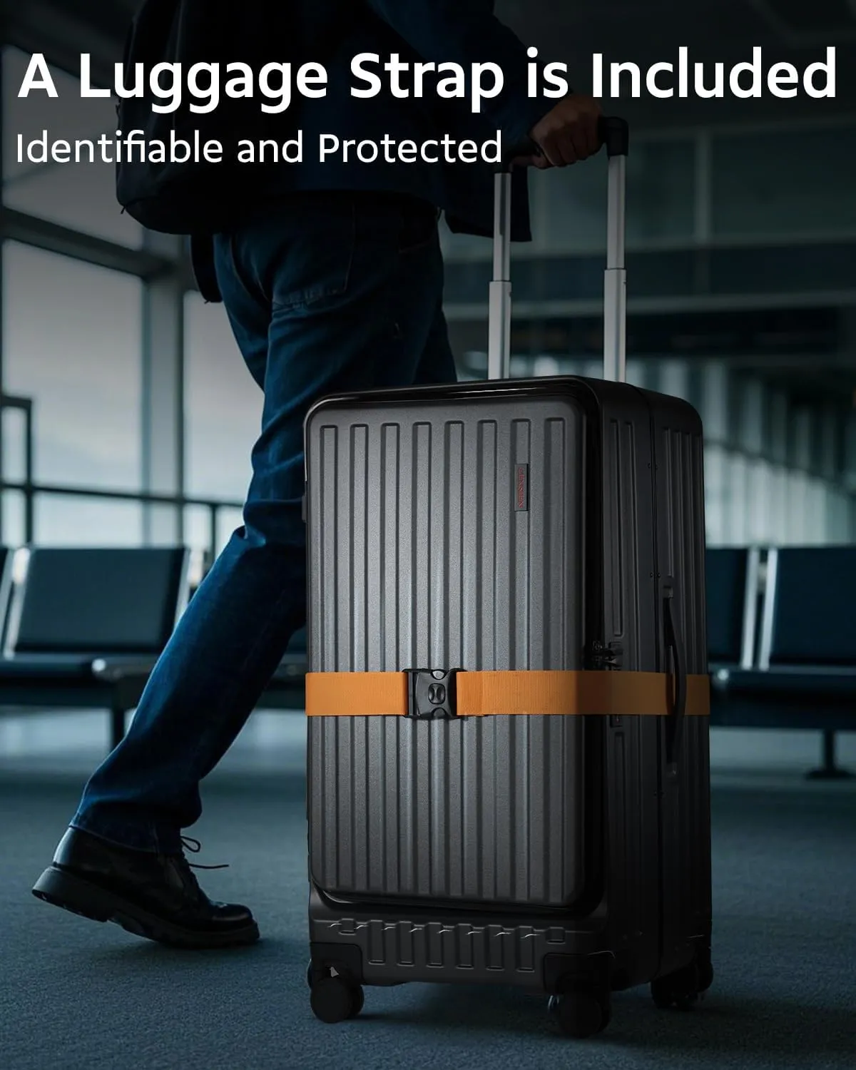 Checked Luggage, Large Suitcase 29 Inch Trunk Luggage with Spinner Wheels, Lightweight ABS PC Hard Shell with Aluminum Frame, Top Opening, TSA Lock (Grey, 1PC)