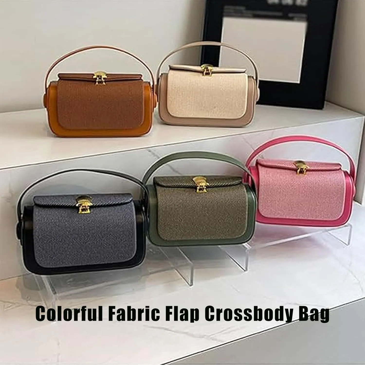 Colorful Fabric Flap Crossbody Bag-Stylish and Functional Design, Women Chic Small Purse, Mini Shoulder Travel Purse
