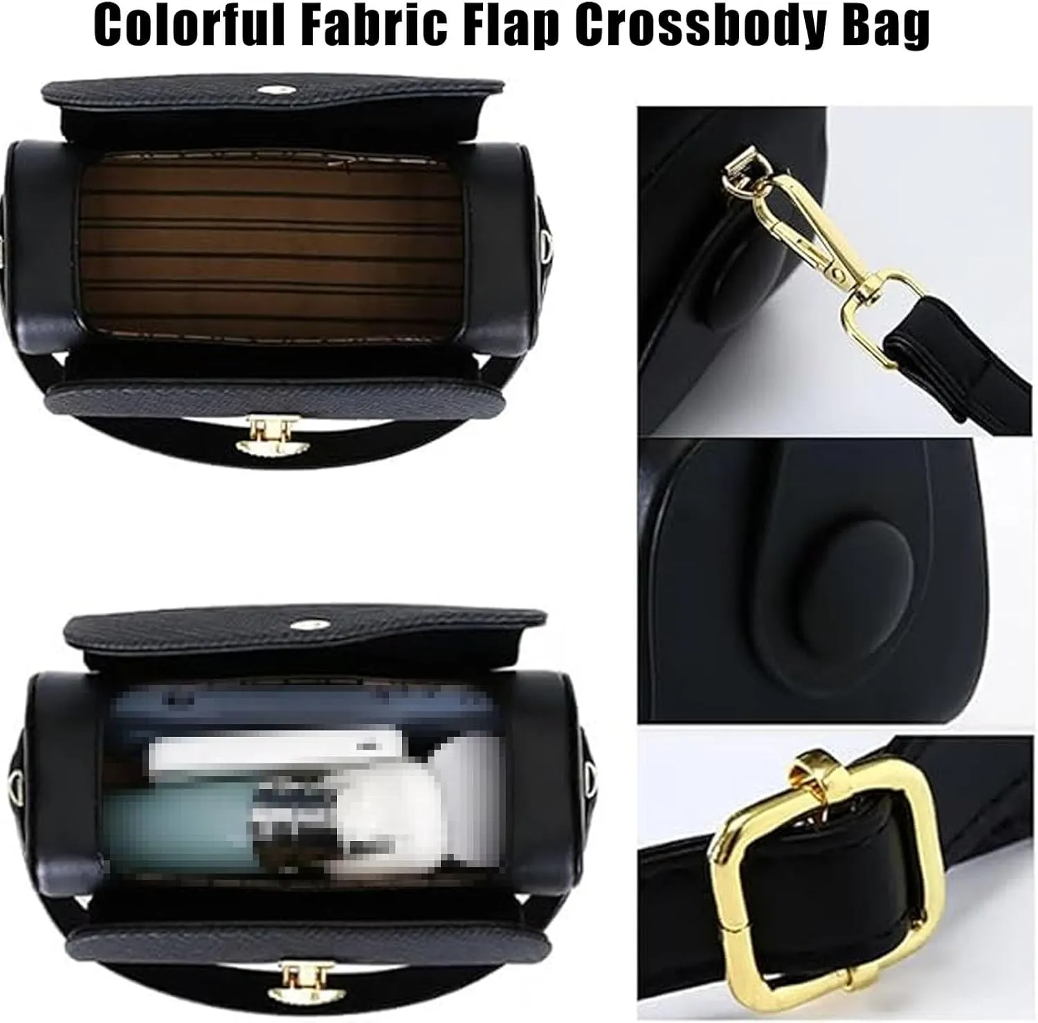 Colorful Fabric Flap Crossbody Bag-Stylish and Functional Design, Women Chic Small Purse, Mini Shoulder Travel Purse