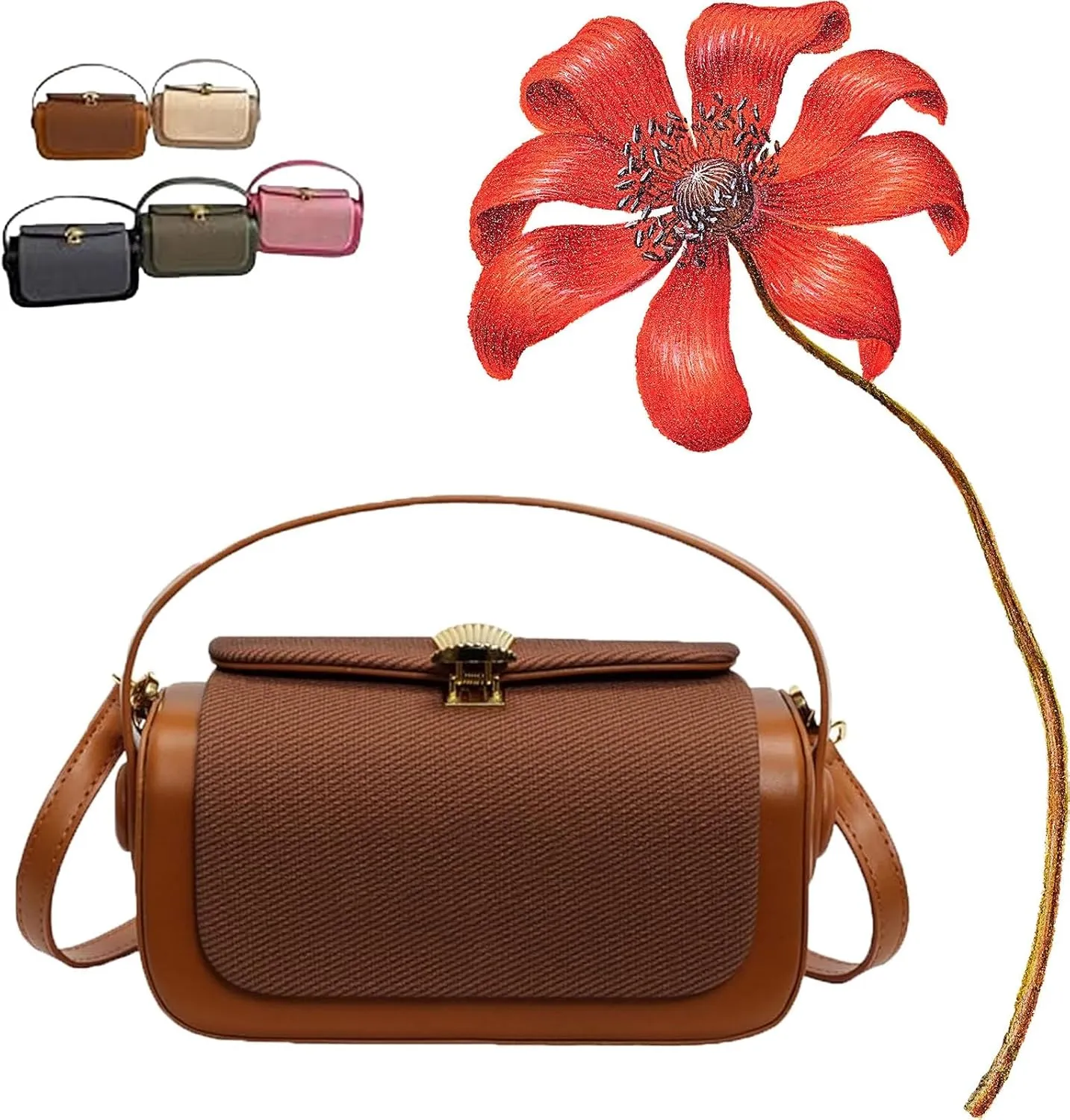 Colorful Fabric Flap Crossbody Bag-Stylish and Functional Design, Women Chic Small Purse, Mini Shoulder Travel Purse