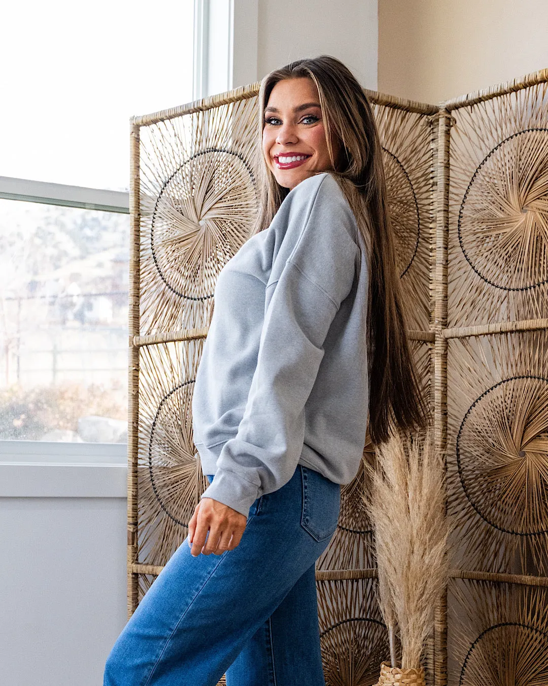 Cozy Crewneck Sweatshirt - Heather Gray